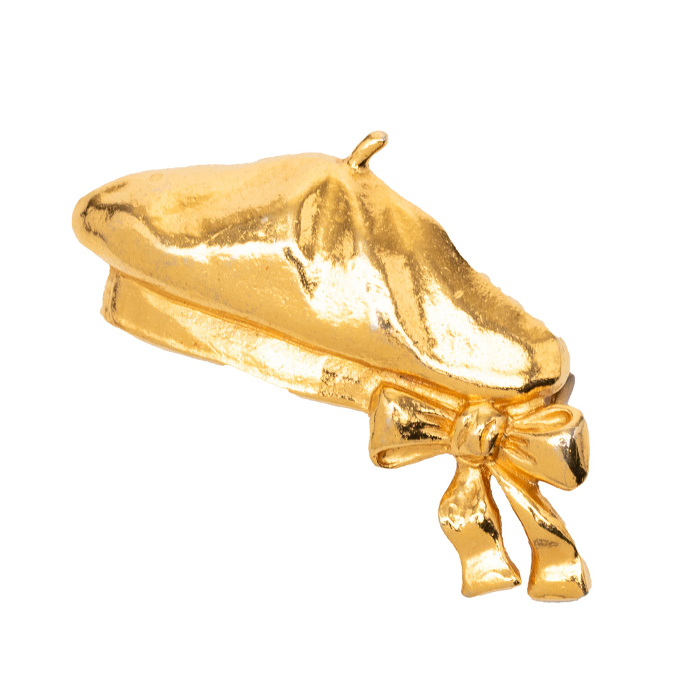 Pre-Loved Chanel Gold Plated Beret Hat Brooch